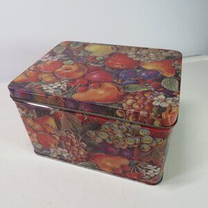 Metal Fruit Tin in warm colors (Decorated on all five sides) Fall EASY OPEN